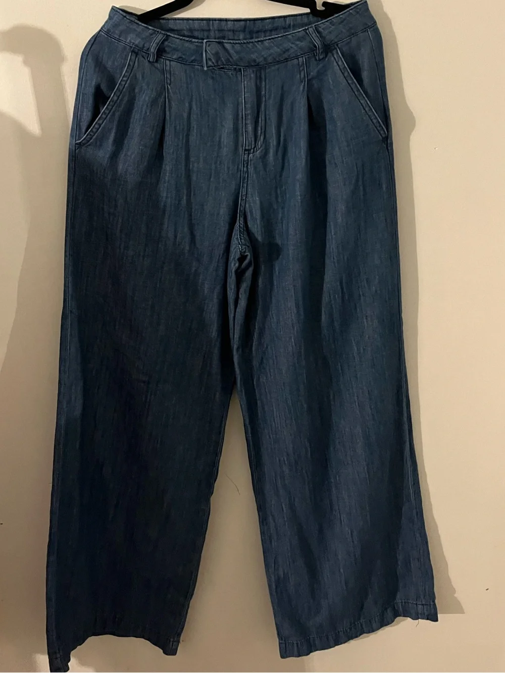 Zara 100% cotton soft denim wide leg pants size 4